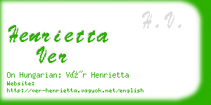 henrietta ver business card